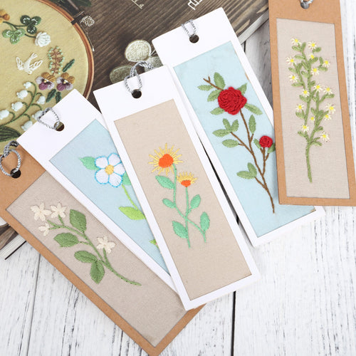 Botanical Bookmark Embroidery Trio