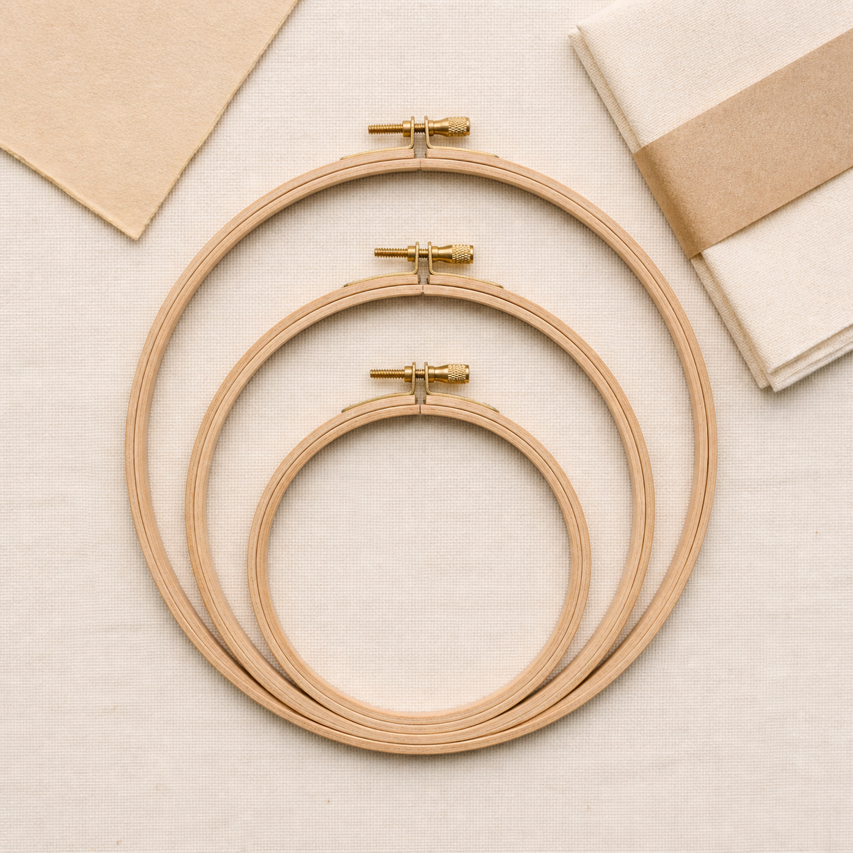 Bamboo Embroidery Hoop Set