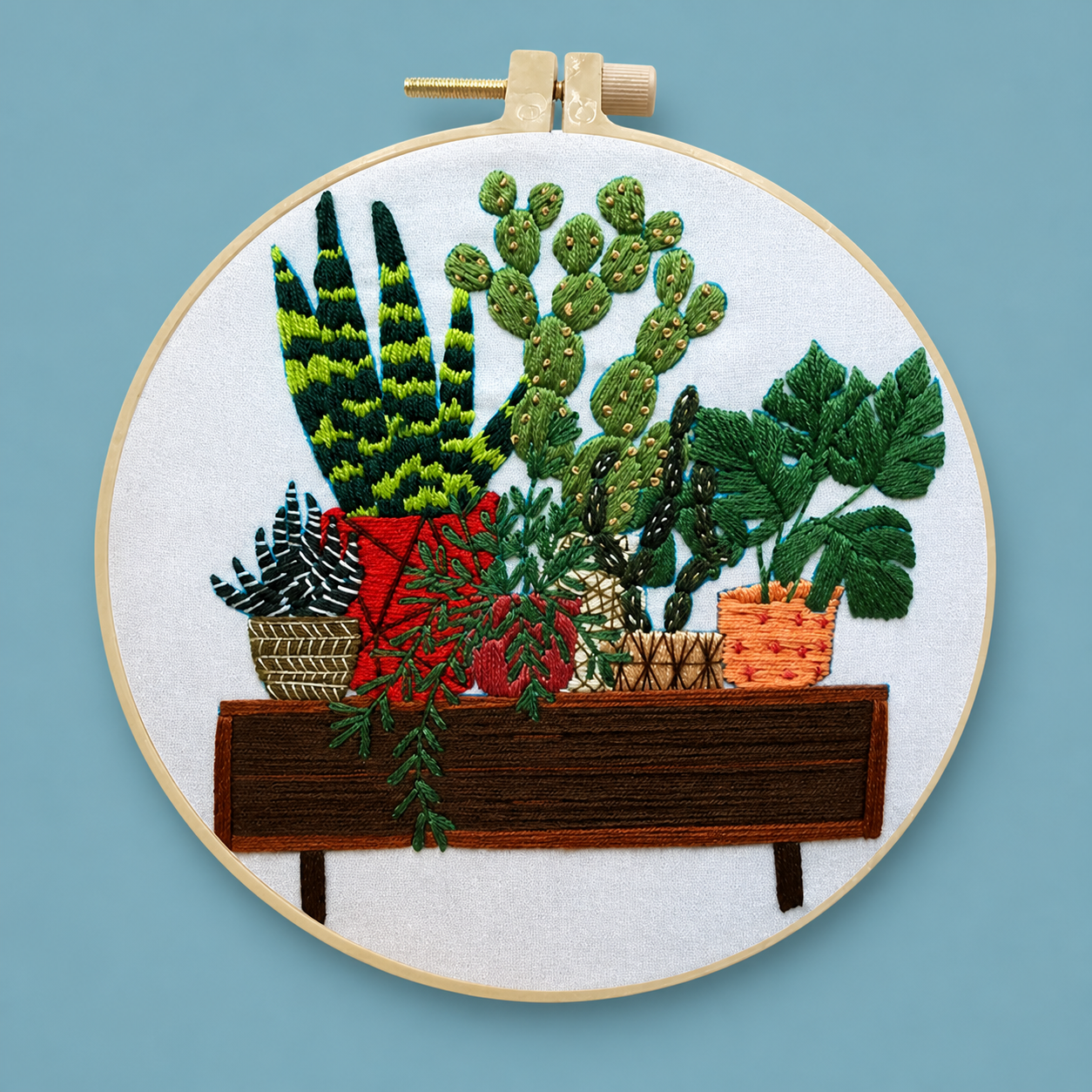 Houseplant Shelf Hand Embroidery Kit